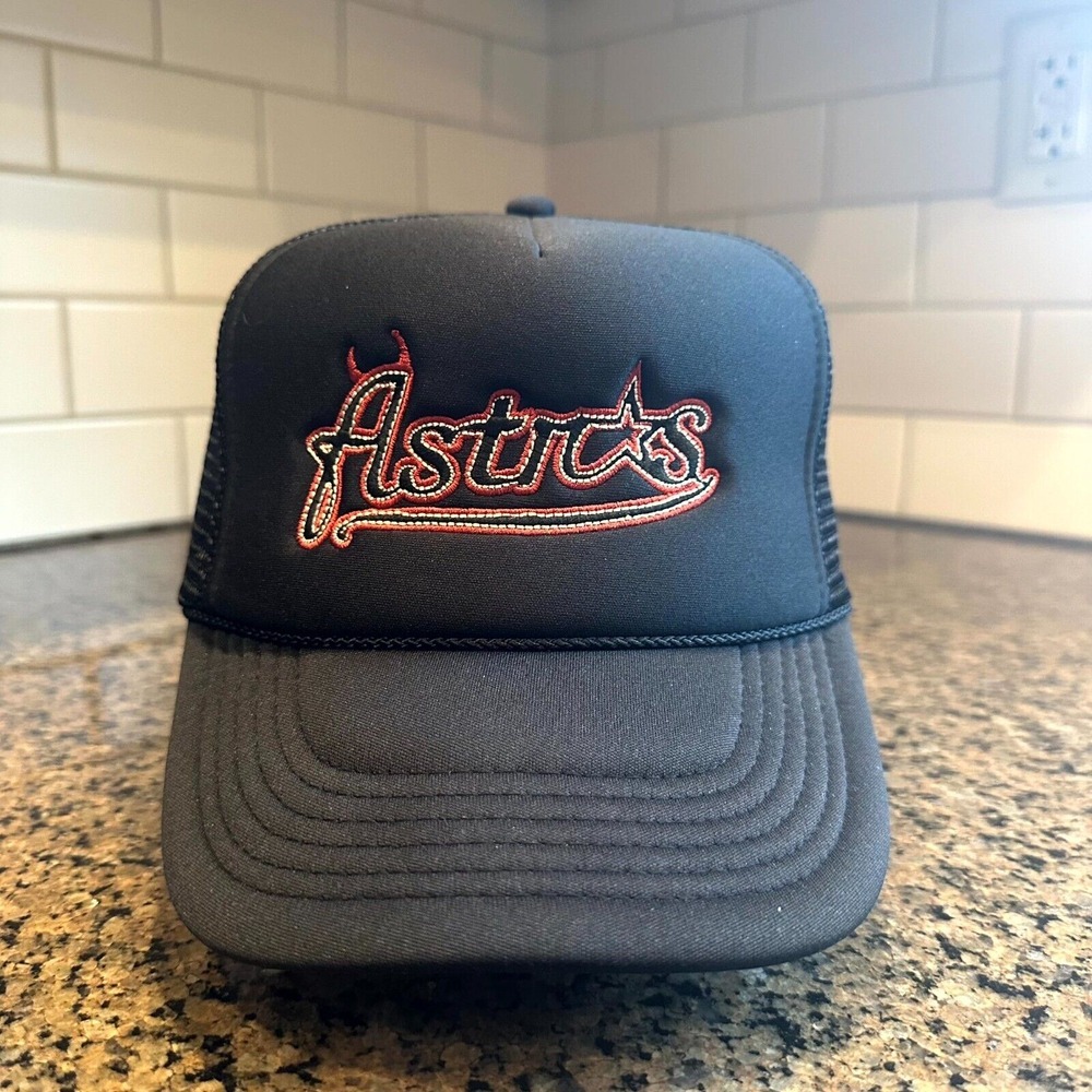 Houston Astros Nissun Truck Cap Hat Snapback Adjustable Black Baseball MLB